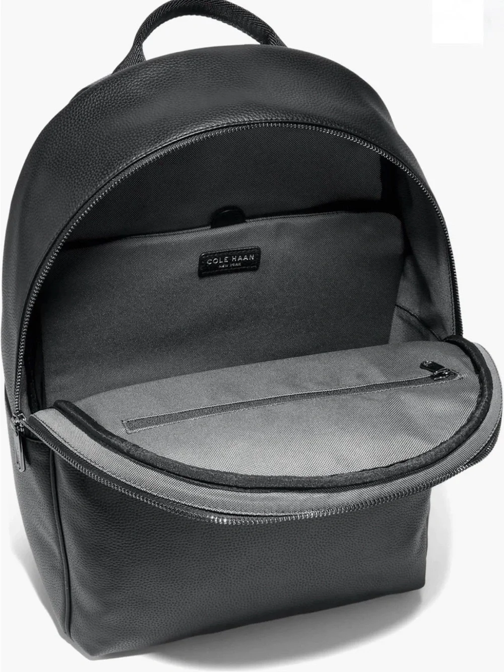 Cole Haan Black Pebbled Leather Backpack